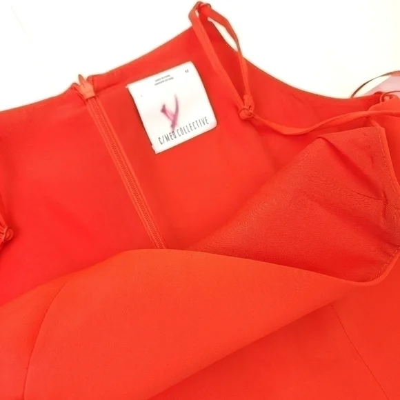 C/MEO Collective Orange Fron Panel Slit Spaghetti Strap Dress Sz M - Picture 9 of 10